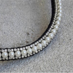 Charger l&#39;image dans la galerie, Frontal Pearl - Frontal cheval perles nacrés
