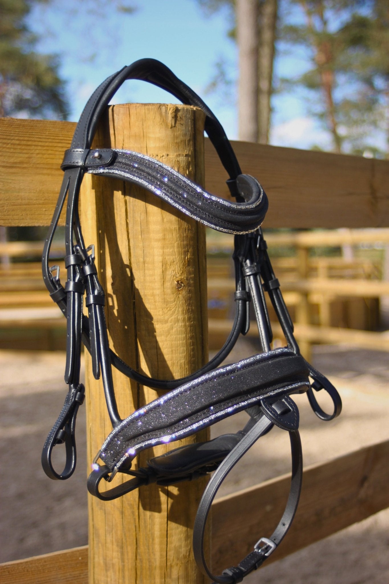 Filet anatomique en cuir et paillettes - Star - equipassion - boutique