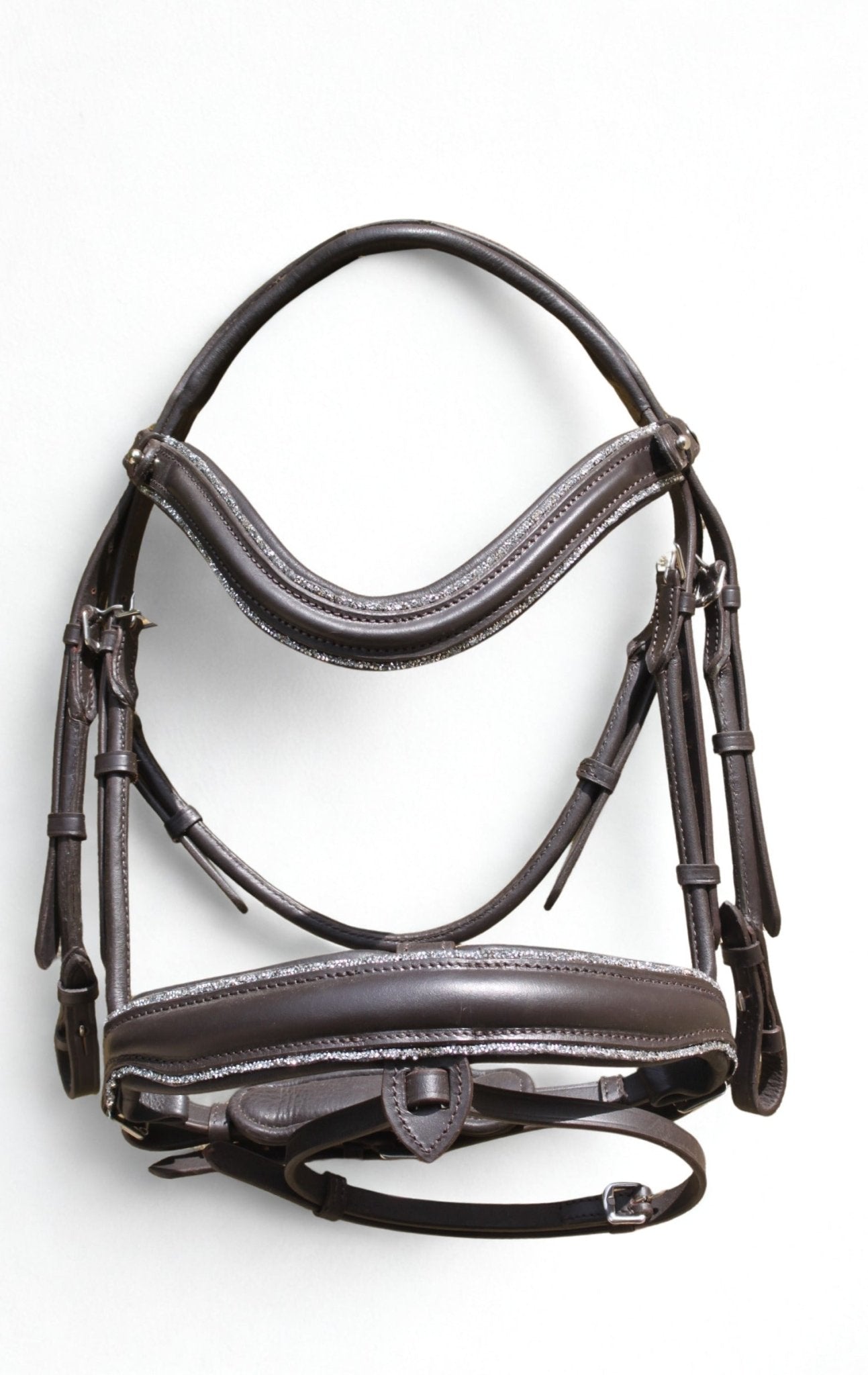 Filet anatomique en cuir et strass havane - Eclat - equipassion - boutique
