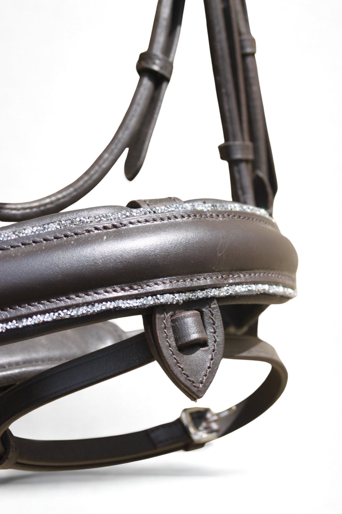 Filet anatomique en cuir et strass havane - Eclat - equipassion - boutique