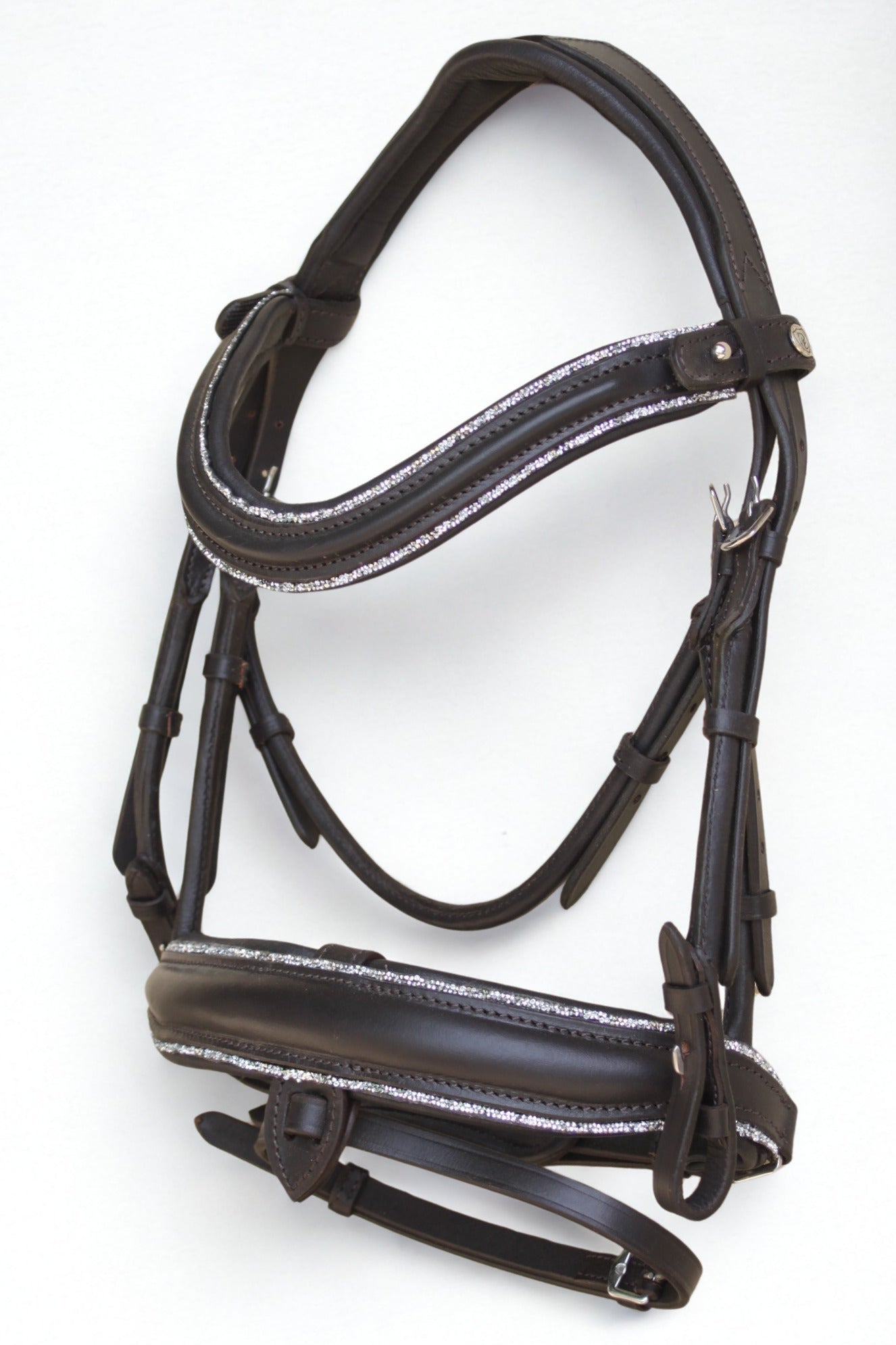 Filet anatomique en cuir et strass havane - Eclat - equipassion - boutique