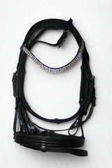 Filet et rênes cuir noir et strass - club - equipassion - boutique