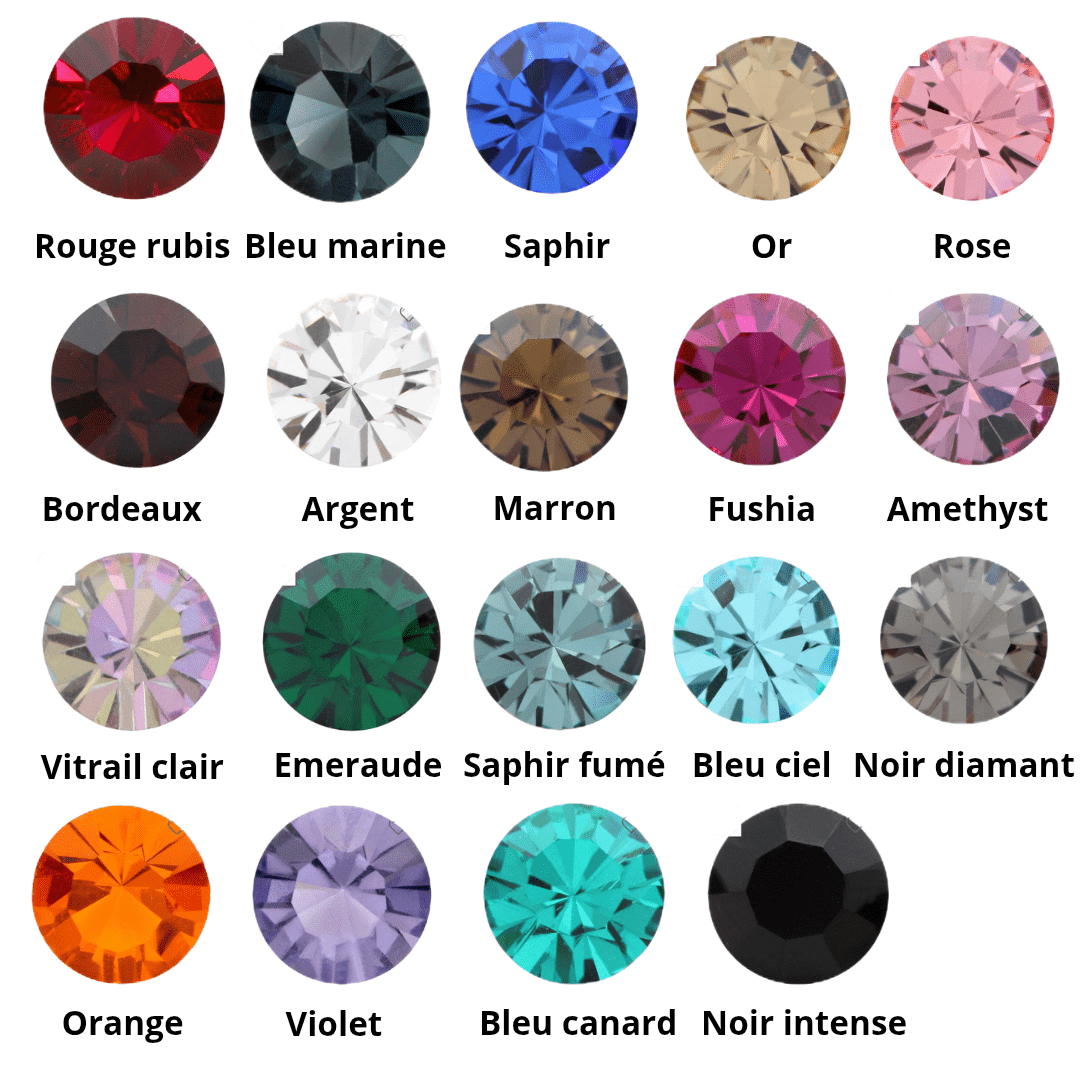 Frontal clips incurvé en cristal personnalisable plusieurs couleurs - equipassion - boutique