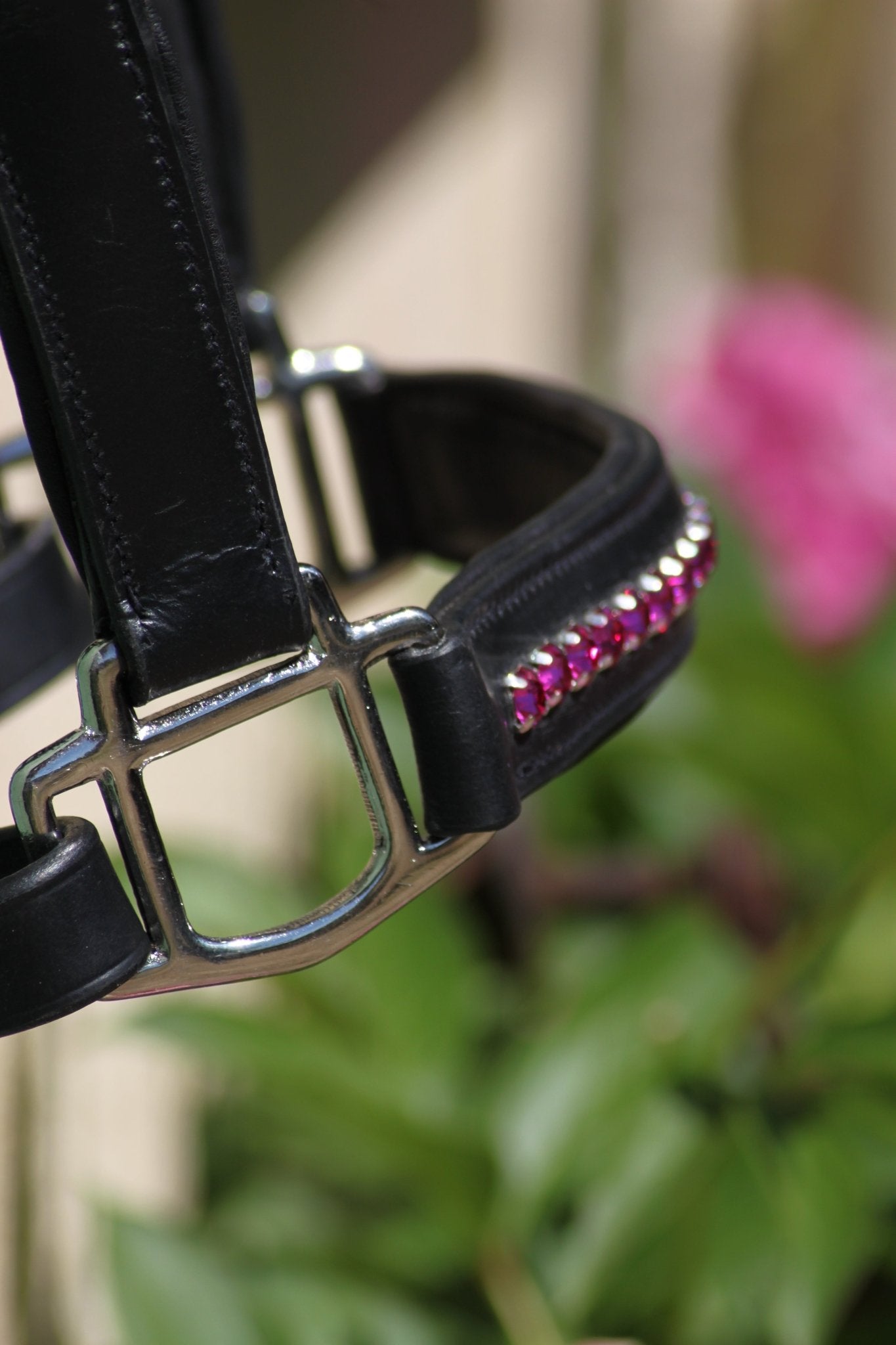 Licol cuir et strass noir poney / shetland - equipassion - boutique
