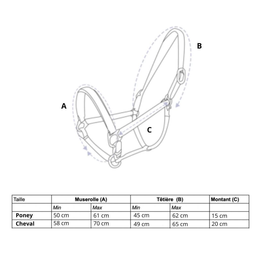 Licol cuir noir cheval élégance - equipassion - boutique