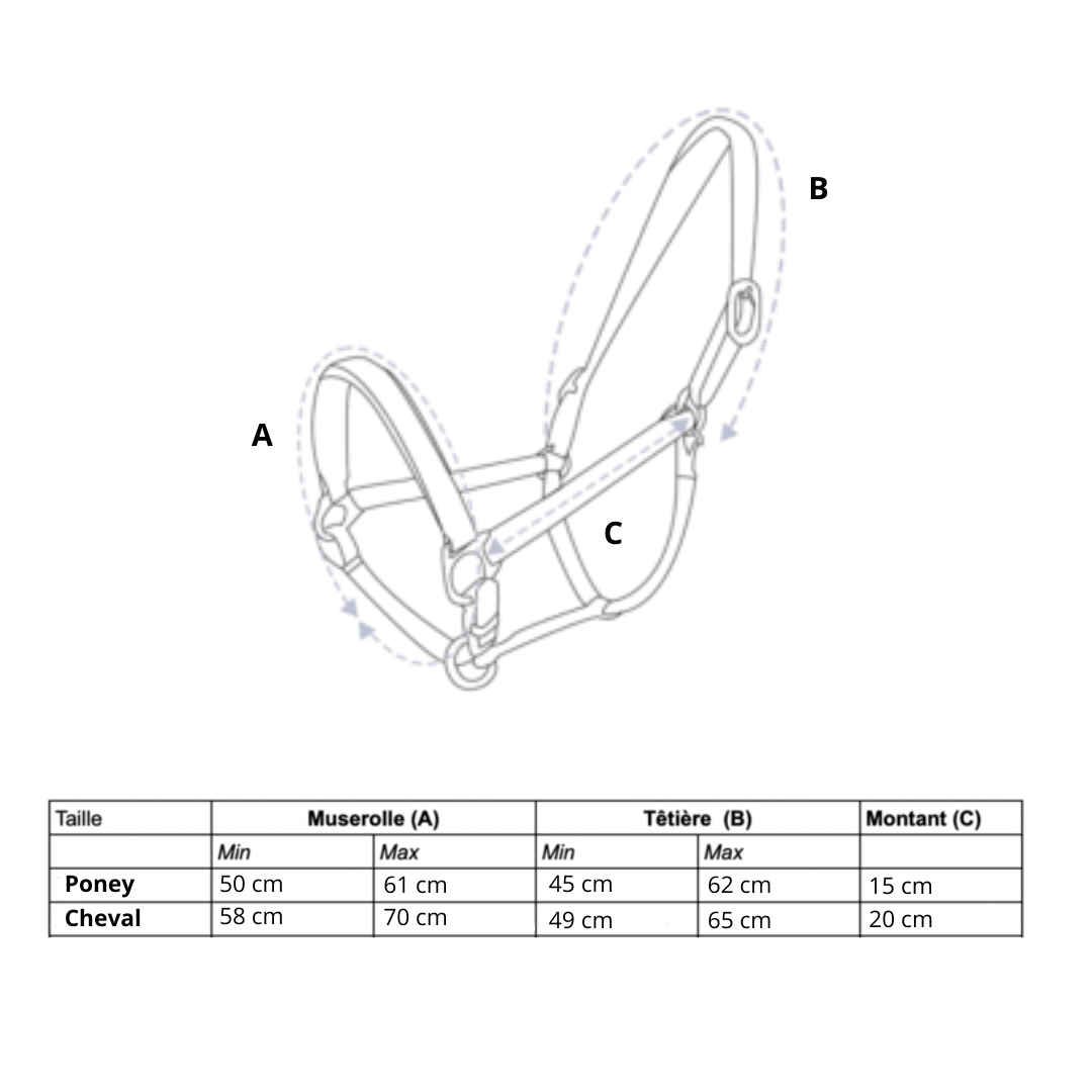 Licol cuir noir poney - equipassion - boutique