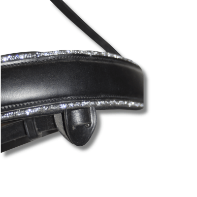 Muserolle Eclat - Cuir noir et strass - equipassion - boutique