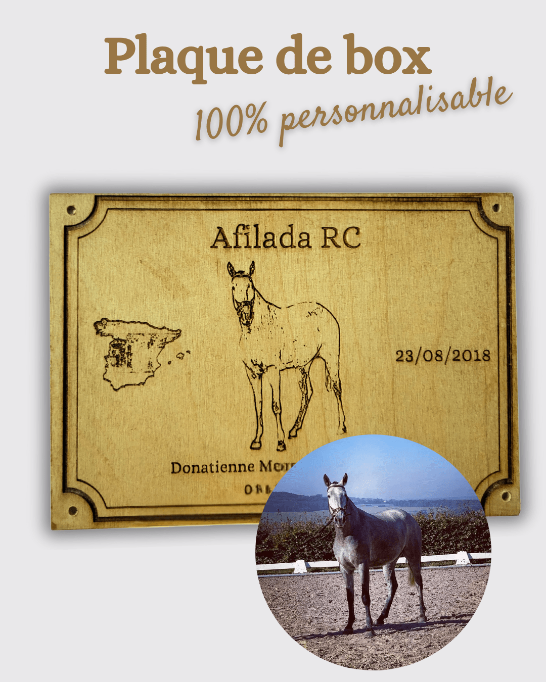 Plaque de box 100% personnalisable - equipassion - boutique