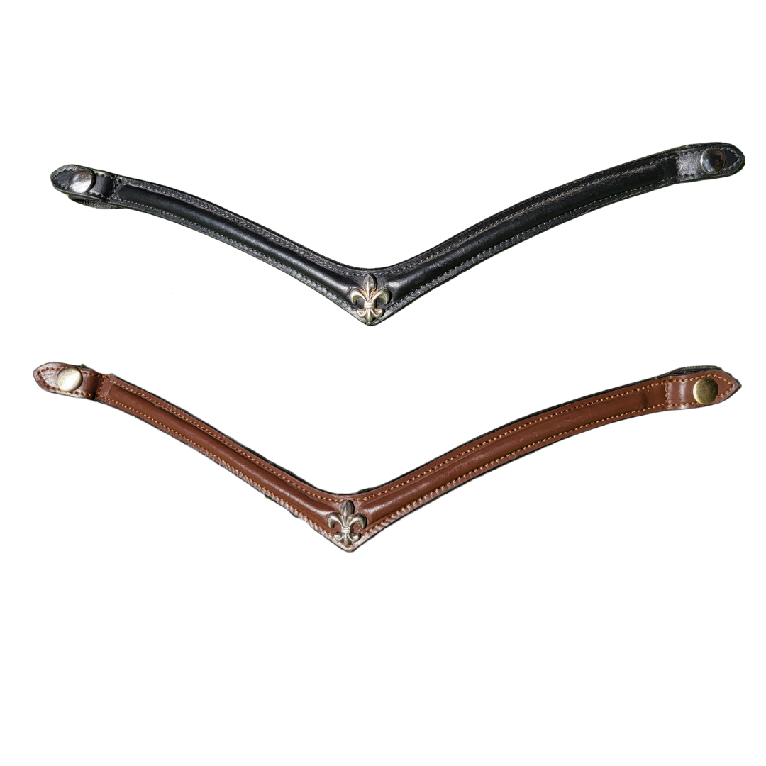 Frontal en cuir à clip - Fleur de Lys