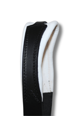 Têtière Anatomique en cuir Noir Doublure Blanche I Equipassion - equipassion-boutique