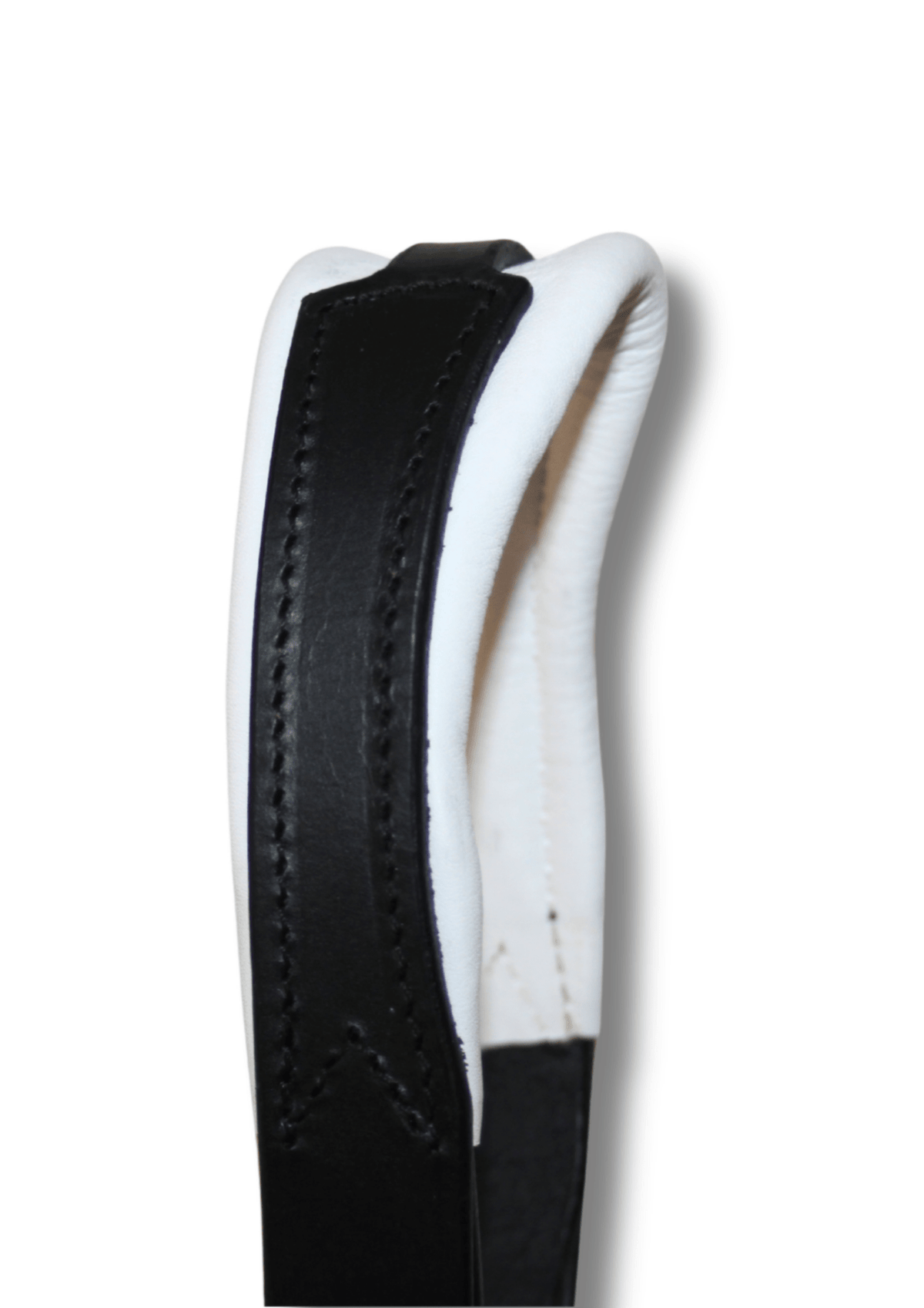 Têtière Anatomique en cuir Noir Doublure Blanche I Equipassion - equipassion-boutique