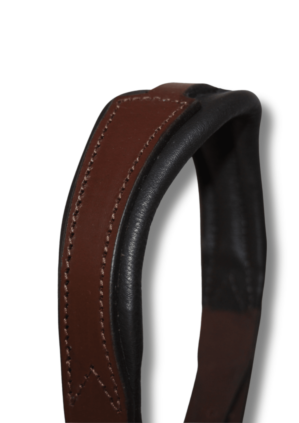Têtière Anatomique en cuir Noisette Doublure Noir I Equipassion - equipassion-boutique
