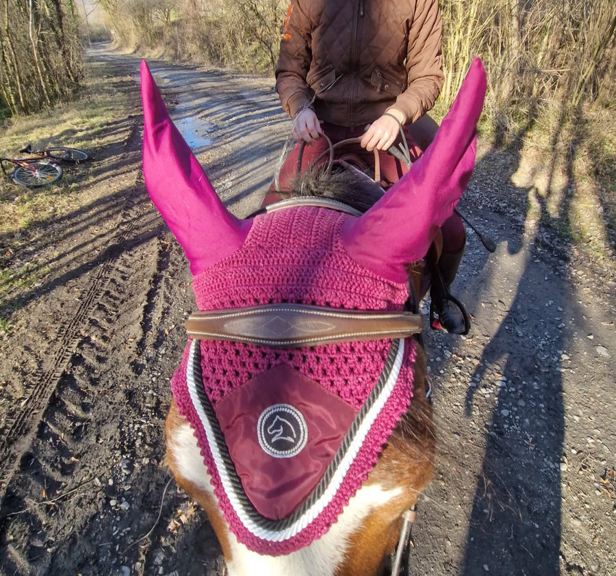 Bonnet anti mouche bordeaux