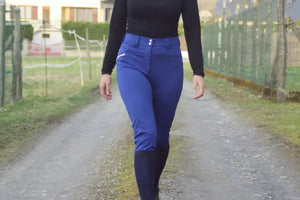 Pantalons leggings d'équitation bleu